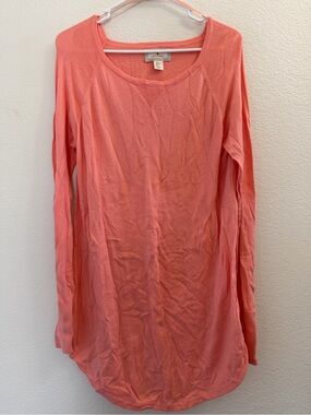 Ruby Moon Coral Long Sleeve Scoop Neck Tunic